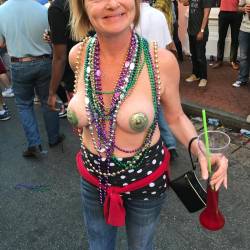 Pic #3 Mardi Gras 2017 - Topless Girls, Big Tits, Public Exhibitionist, Outdoors, Public Place