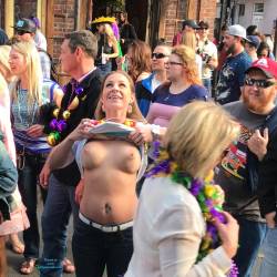 Pic #4 Mardi Gras 2017 - Topless Girls, Big Tits, Public Exhibitionist, Outdoors, Public Place