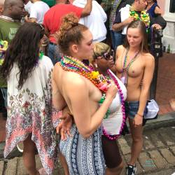 Pic #6 Mardi Gras 2017 - Topless Girls, Big Tits, Public Exhibitionist, Outdoors, Public Place