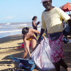 Pic #6 Yellow Bikini In Janga Beach, Brazil - Brunette, Outdoors, Bikini Voyeur, Beach Voyeur