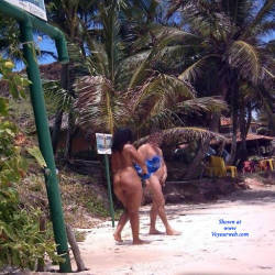 Pic #3 Couple In Tambaba Beach, Brazil - Brunette, Outdoors, Beach Voyeur, Nude Girls