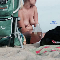 Pic #2 Blonde On The Beach In NJ - Nude Girls, Big Tits, Blonde, Outdoors, Beach Voyeur