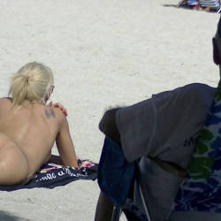 Pic #2 Nude Beach Exhibitionist Wife - Nude Wives, Beach, Blonde, Outdoors