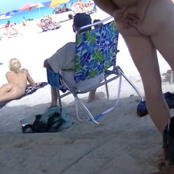 Pic #6 Nude Beach Exhibitionist Wife - Nude Wives, Beach, Blonde, Outdoors