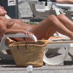 Pic #8 Tenerife Finale  - Topless Girls, Big Tits, Outdoors, Public Place, Beach Voyeur, Brunette