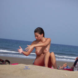 Pic #5 Great Topless - Topless Girls, Big Tits, Brunette, Outdoors, Beach Voyeur