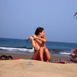 Pic #7 Great Topless - Topless Girls, Big Tits, Brunette, Outdoors, Beach Voyeur