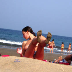 Pic #10 Great Topless - Topless Girls, Big Tits, Brunette, Outdoors, Beach Voyeur