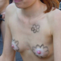 Pic #3 London Naked Bike Ride 2013 - Nude Girls, Public Exhibitionist, Outdoors, Public Place, Redhead, Small Tits