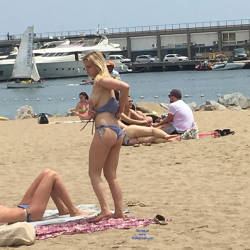 Pic #4 Barcelona Beach - Topless Girls, Outdoors, Bikini Voyeur, Beach Voyeur, Blonde