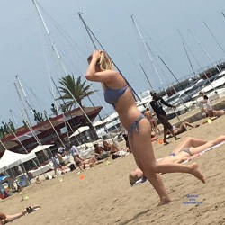 Pic #1 Barcelona Beach - Topless Girls, Outdoors, Bikini Voyeur, Beach Voyeur, Blonde