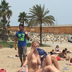 Pic #5 Barcelona Beach - Topless Girls, Outdoors, Bikini Voyeur, Beach Voyeur, Blonde