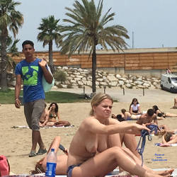 Pic #6 Barcelona Beach - Topless Girls, Outdoors, Bikini Voyeur, Beach Voyeur, Blonde