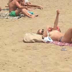 Pic #10 Barcelona Beach - Topless Girls, Outdoors, Bikini Voyeur, Beach Voyeur, Blonde