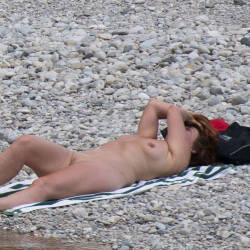 Pic #7 Germany And Spain Beaches - Nude Girls, Big Tits, Brunette, Outdoors, Beach Voyeur