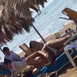 Pic #3 Busty Topless Girl On Greek Beach - Topless Girls, Outdoors, Beach Voyeur