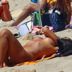 Pic #5 Topless Beach la Commenda Puglia Italy - Topless Girls, Big Tits, Brunette, Outdoors, Tattoos, Beach Voyeur