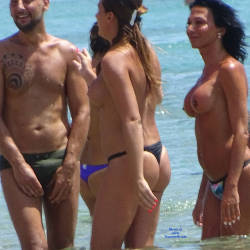 Pic #8 Topless Beach la Commenda Puglia Italy - Topless Girls, Big Tits, Brunette, Outdoors, Tattoos, Beach Voyeur