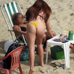 Pic #5 Yellow Bikini From Recife City - Brunette, Outdoors, Bikini Voyeur, Beach Voyeur