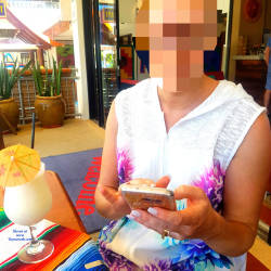 Pic #3 Wifey No Bra At Restauraunt - Public Exhibitionist, Flashing, Public Place, Wife/wives, Amateur