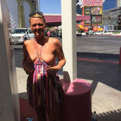 Pic #1 Vegas Trip - Public Exhibitionist, Flashing, Outdoors, Public Place, Wife/wives, Amateur