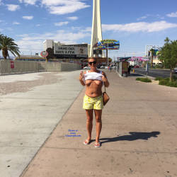 Pic #6 Vegas Trip - Public Exhibitionist, Flashing, Outdoors, Public Place, Wife/wives, Amateur