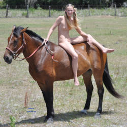 Pic #6 Back In The Saddle Again - Nude Girls, Outdoors, Small Tits, Shaved, Amateur