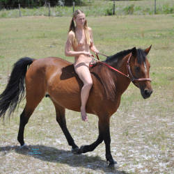 Pic #9 Back In The Saddle Again - Nude Girls, Outdoors, Small Tits, Shaved, Amateur