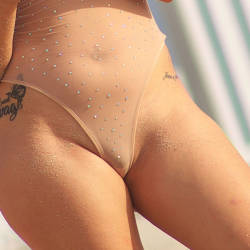 Pic #6 Shooting At The Beach Of Miami - Beach, Brunette, Outdoors, Beach Voyeur, See Through, Tattoos