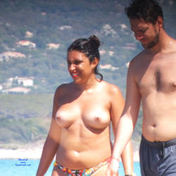 Pic #2 Topless - Topless Girls, Beach, Big Tits, Brunette, Outdoors, Beach Voyeur