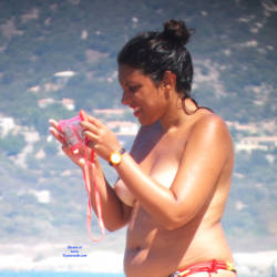 Pic #5 Topless - Topless Girls, Beach, Big Tits, Brunette, Outdoors, Beach Voyeur