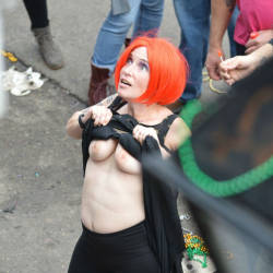 Pic #5 Mardi Gras 2 - Big Tits, Public Exhibitionist, Flashing, Outdoors, Public Place