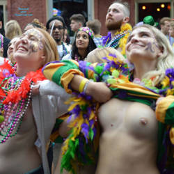 Pic #6 Mardi Gras 2 - Big Tits, Public Exhibitionist, Flashing, Outdoors, Public Place