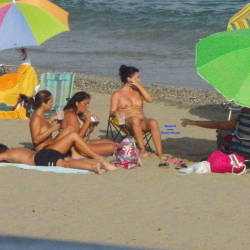 Pic #1 Spanish Beach - Topless Girls, Beach, Brunette, Outdoors, Beach Voyeur