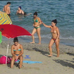 Spanish Beach - Topless Girls, Beach, Brunette, Outdoors, Beach Voyeur