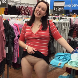 Public Flashing In Walmart - Brunette, Public Exhibitionist, Flashing, Public Place, Shaved, Amateur, Pantieless Wives