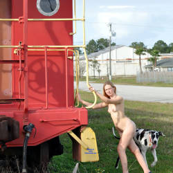 Pic #9 Work On The Railroad - Nude Girls, Public Exhibitionist, Flashing, High Heels Amateurs, Outdoors, Public Place