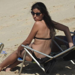 Pic #3 Couple In Pina Beach, Brazil - Beach, Brunette, Outdoors, Bikini Voyeur, Beach Voyeur