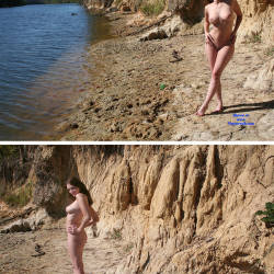 Pic #6 River Beach - Nude Girls, Beach, Big Tits, Brunette, Outdoors, Amateur