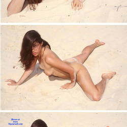 Pic #6 White Sand - Nude Girls, Beach, Brunette, Outdoors, Amateur