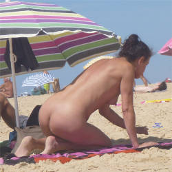 Pic #2 Miscellaneous French - Beach, Big Tits, Brunette, Outdoors, Beach Voyeur