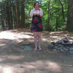 Pic #1 Have Some Fun In The Woods - Big Tits, Public Exhibitionist, Flashing, Outdoors, Public Place, Amateur