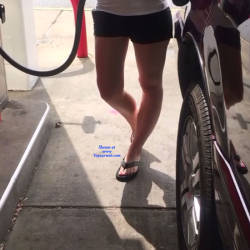 Pic #8 Getting Gas - Public Exhibitionist, Flashing, Outdoors, Public Place, Amateur