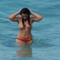 Pic #4 Beautiful Teen At Beach Pt.2 - Topless Girls, Beach, Big Tits, Brunette, Outdoors, Beach Voyeur