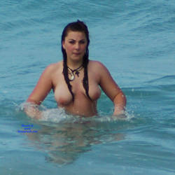 Pic #2 Beautiful Teen At Beach Pt.2 - Topless Girls, Beach, Big Tits, Brunette, Outdoors, Beach Voyeur