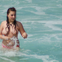 Pic #9 Beautiful Teen At Beach Pt.2 - Topless Girls, Beach, Big Tits, Brunette, Outdoors, Beach Voyeur