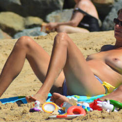 Pic #2 Milf On Beach - 2nd - Topless Girls, Beach, Big Tits, Brunette, Outdoors, Beach Voyeur