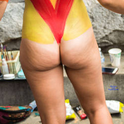 Pic #3 Body Painting - New York City - Nude Girls, Brunette, Outdoors