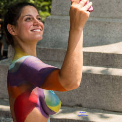 Pic #4 Body Painting - New York City - Nude Girls, Brunette, Outdoors