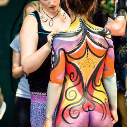 Pic #7 Body Painting - New York City - Nude Girls, Brunette, Outdoors